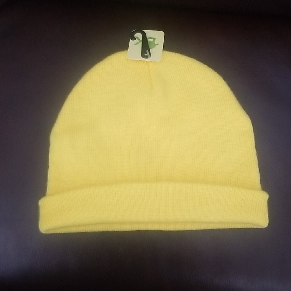 Two yellow beanies